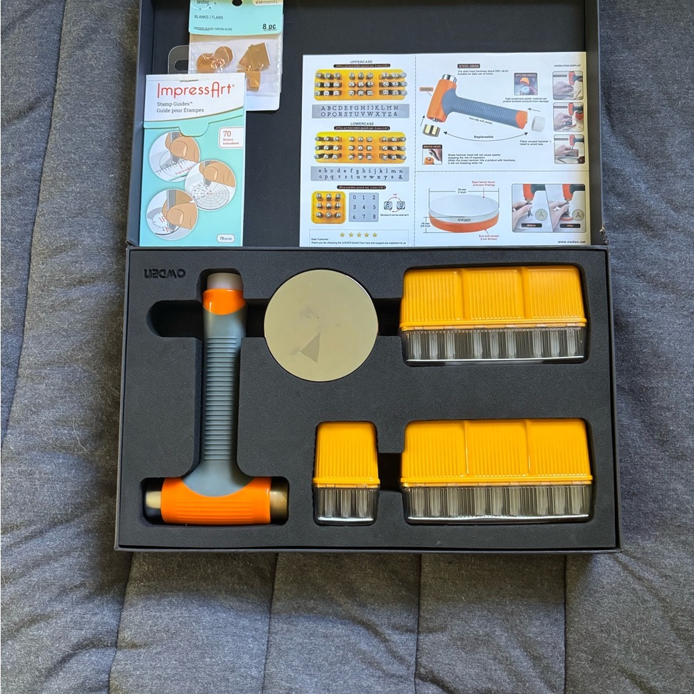 OWDEN Handwrite font metal stamping tool kit-tried once or twice